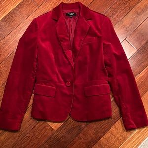 Talbots red velvet blazer